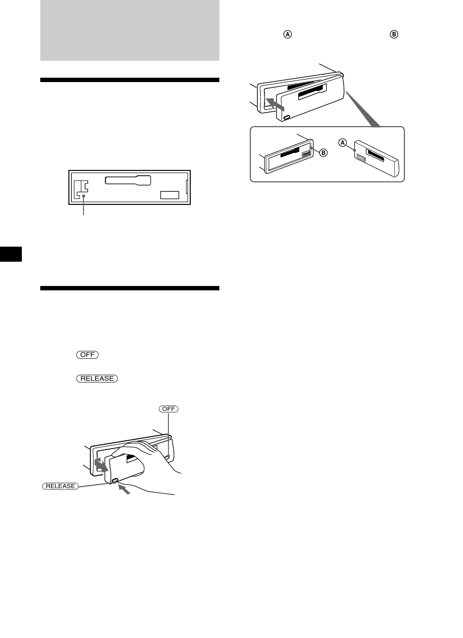 Getting started, Resetting the unit, Detaching the front panel | Sony XR-CA410 User Manual | Page 6 / 124