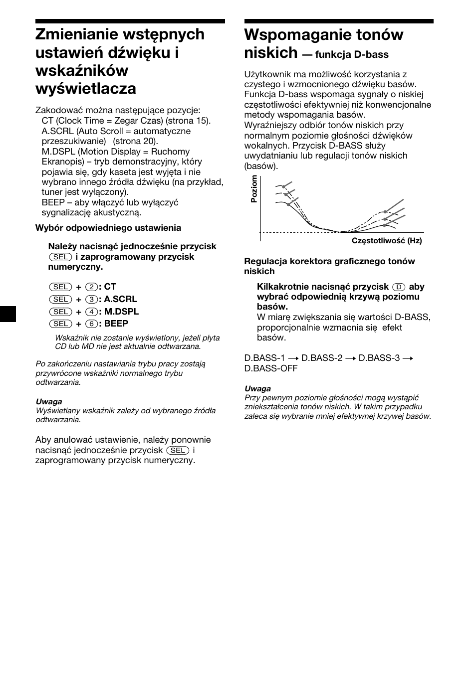 Wspomaganie tonów niskich | Sony XR-CA410 User Manual | Page 66 / 124