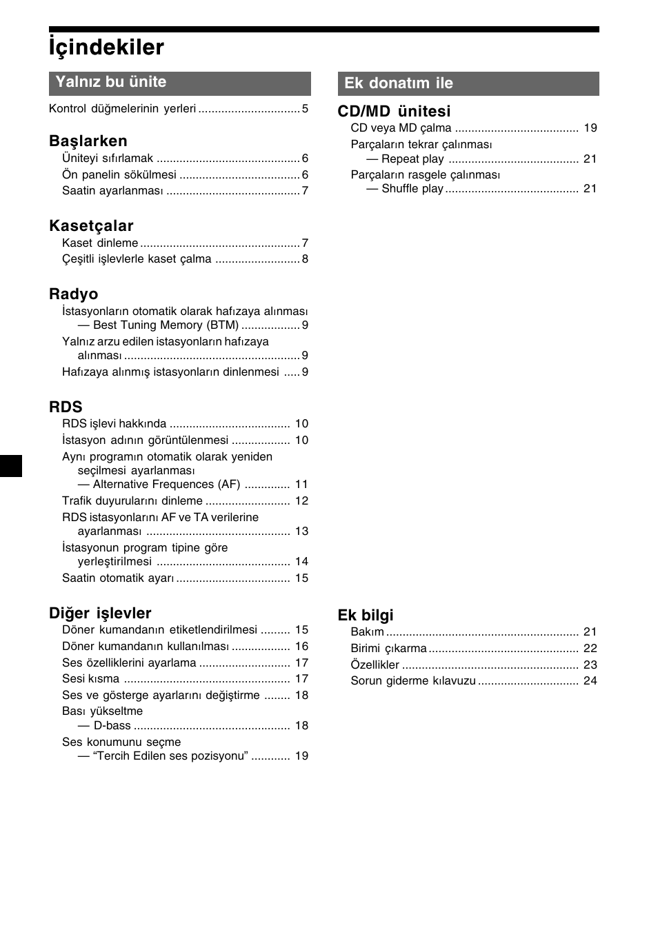 4içindekiler içindekiler | Sony XR-CA410 User Manual | Page 76 / 124