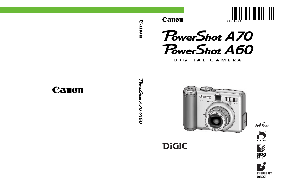 Canon A60 User Manual | 230 pages