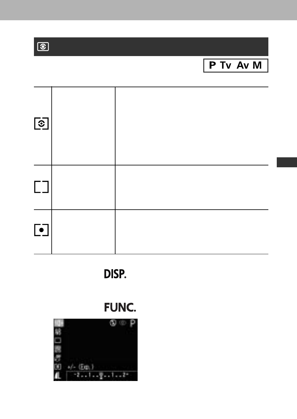 Switching between light metering modes | Canon A60 User Manual | Page 103 / 230