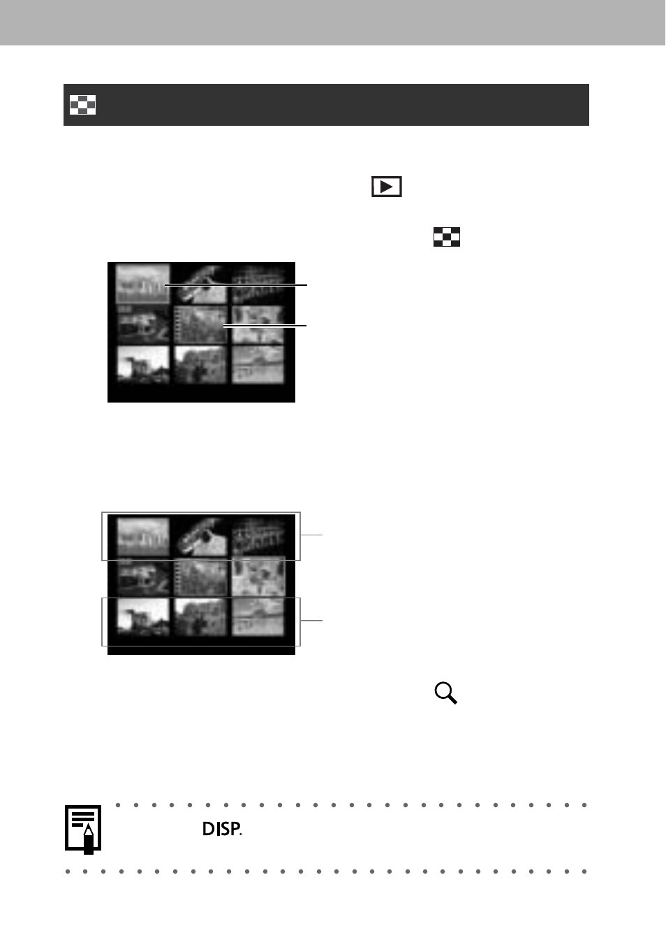 Viewing images in sets of nine (index replay), Set the mode switch to, Press the zoom lever toward | Nine images appear at once (index replay) | Canon A60 User Manual | Page 124 / 230