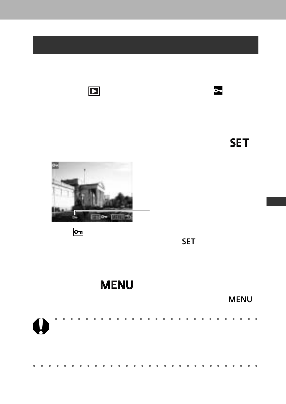 Protecting images, Press the button, Repla ying, er asing | See selecting menus and settings (p. 43), Protected icon | Canon A60 User Manual | Page 135 / 230