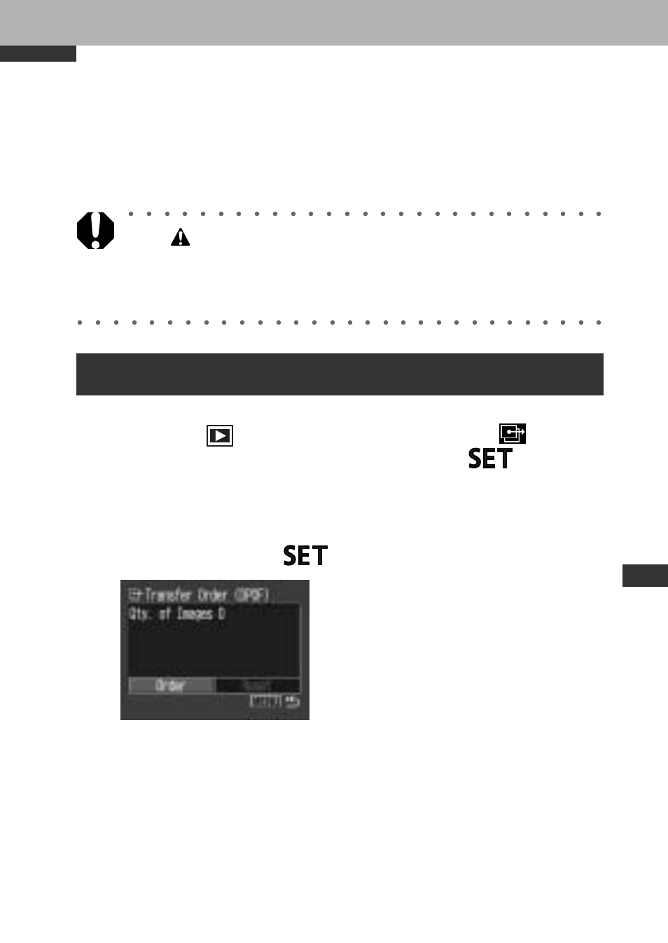 Image transfer settings (dpof transfer order), Selecting images for transferring, Pr inting, t ransf err ing | See selecting menus and settings (p. 43) | Canon A60 User Manual | Page 167 / 230