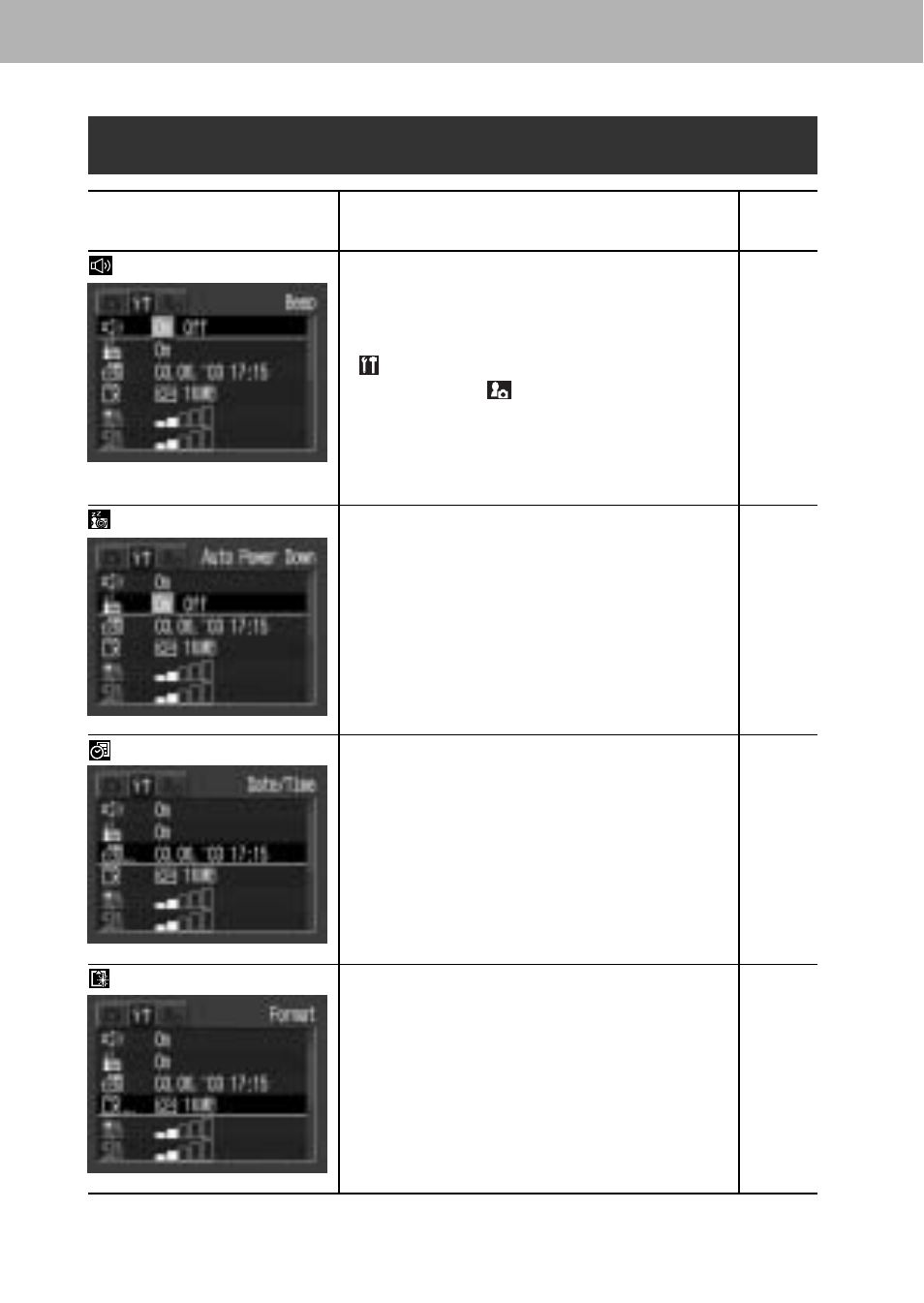 Set up menu | Canon A60 User Manual | Page 182 / 230