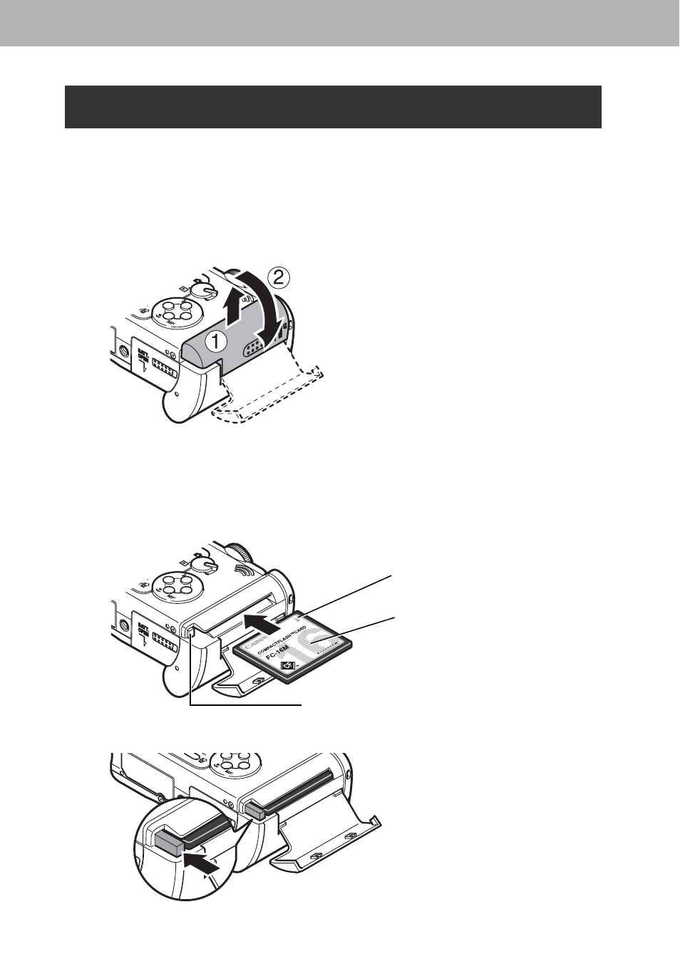 Installing a cf card | Canon A60 User Manual | Page 28 / 230