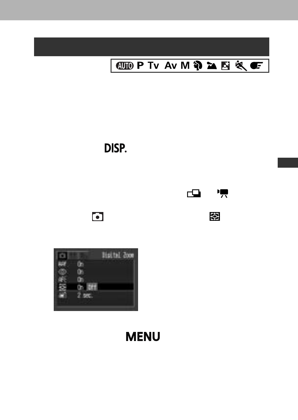 Digital zoom | Canon A60 User Manual | Page 89 / 230