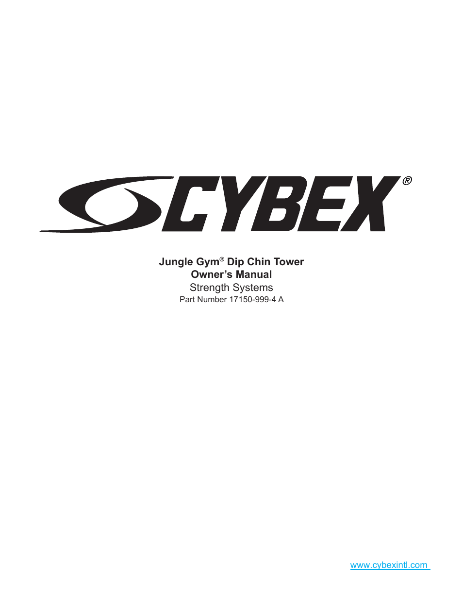 Cybex 17150 Jungle Gym Dip Chin Tower User Manual | 30 pages