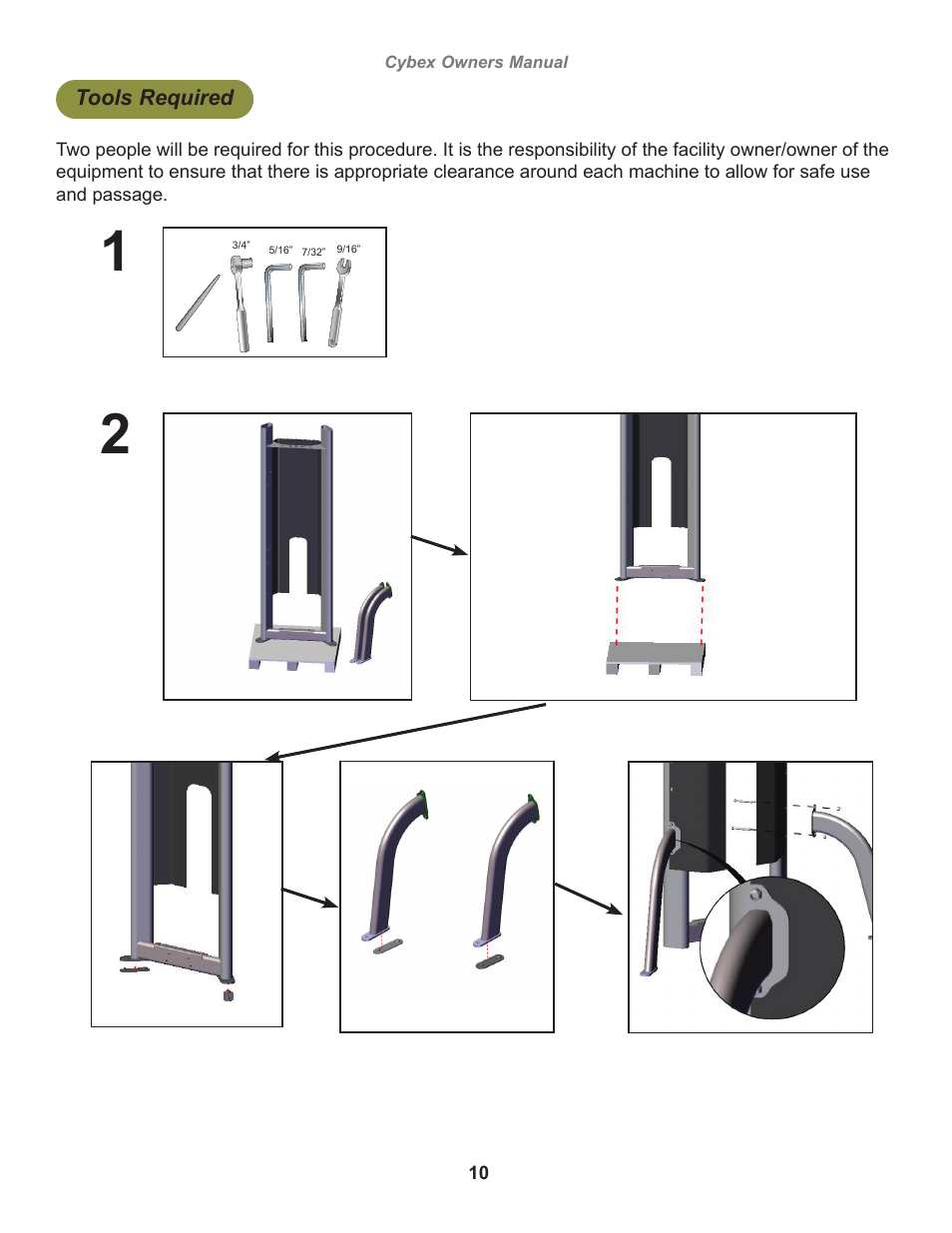 Tools required | Cybex 17151 Jungle Gym Dip Chin Tower User Manual | Page 10 / 28