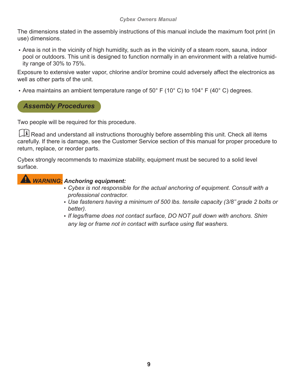 Assembly procedures | Cybex 17151 Jungle Gym Dip Chin Tower User Manual | Page 9 / 28