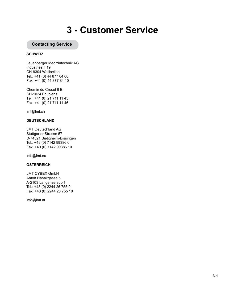 3 - customer service | Cybex 11000 Medical Eagle Chest Press User Manual | Page 15 / 24