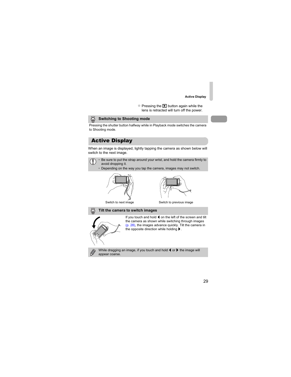 Active display | Canon IXUS 310 HS User Manual | Page 29 / 208