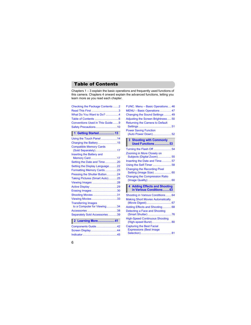 Canon IXUS 310 HS User Manual | Page 6 / 208