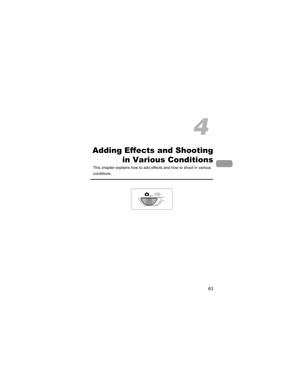 Adding effects and shooting, In various conditions, Pp. 63 | Canon IXUS 310 HS User Manual | Page 63 / 208