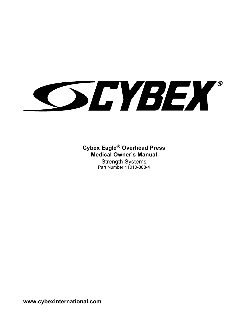 Cybex 11010 Medical Eagle Overhead Press User Manual | 24 pages