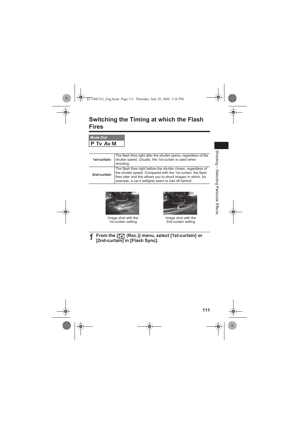 Switching the timing at which the flash fires | Canon CEL-SE65A210 User Manual | Page 114 / 210