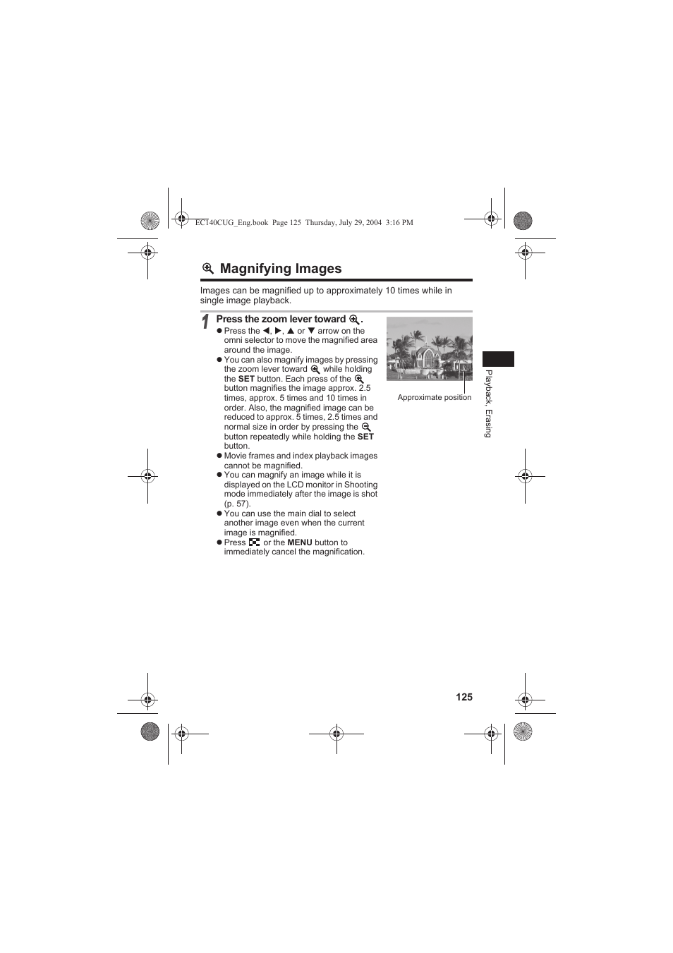 Magnifying images | Canon CEL-SE65A210 User Manual | Page 128 / 210