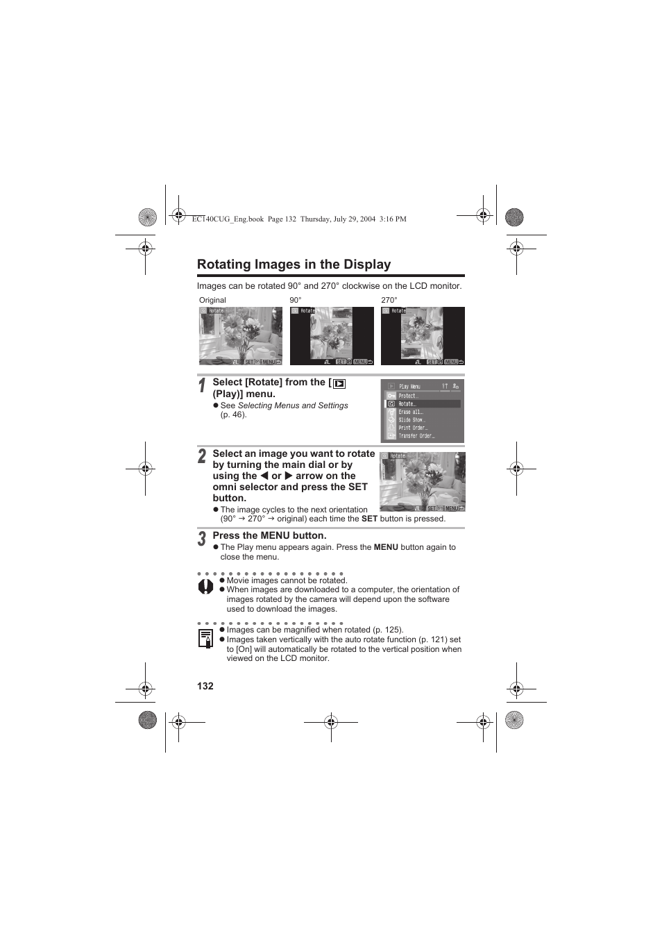 Rotating images in the display | Canon CEL-SE65A210 User Manual | Page 135 / 210
