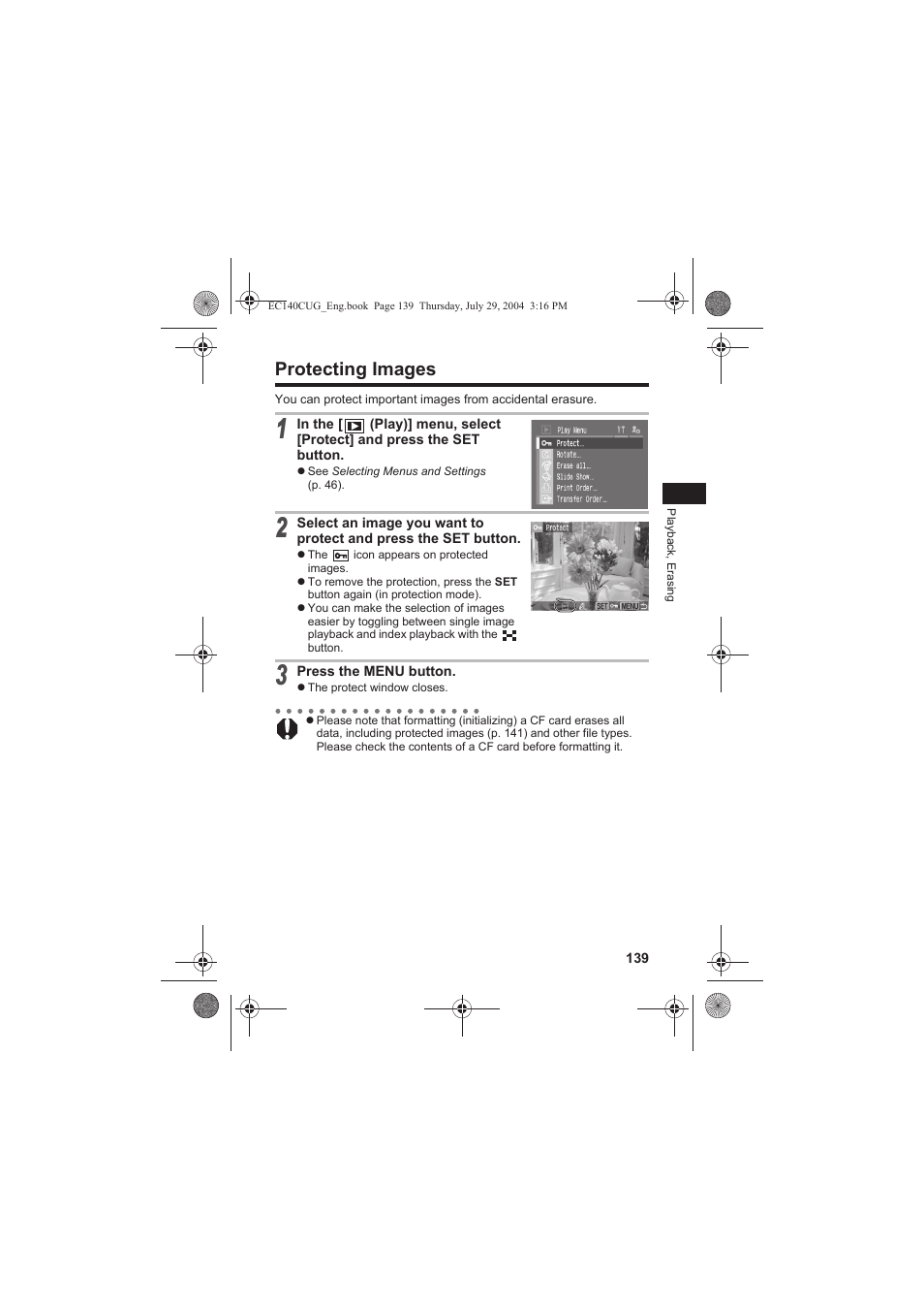 Protecting images | Canon CEL-SE65A210 User Manual | Page 142 / 210