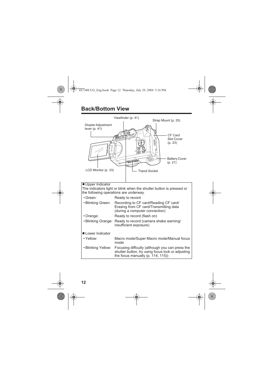 Back/bottom view | Canon CEL-SE65A210 User Manual | Page 15 / 210