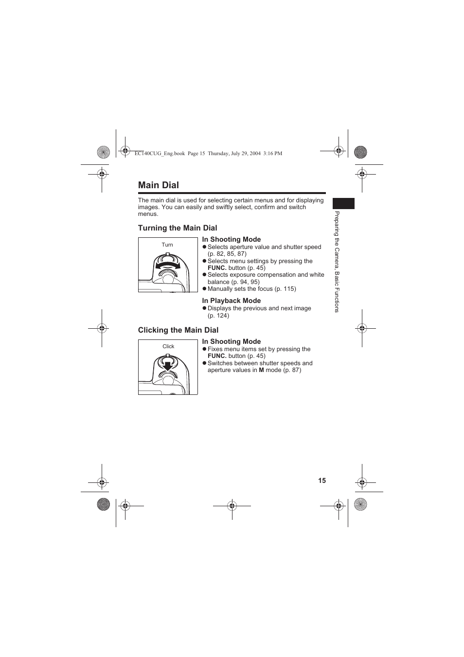 Main dial | Canon CEL-SE65A210 User Manual | Page 18 / 210