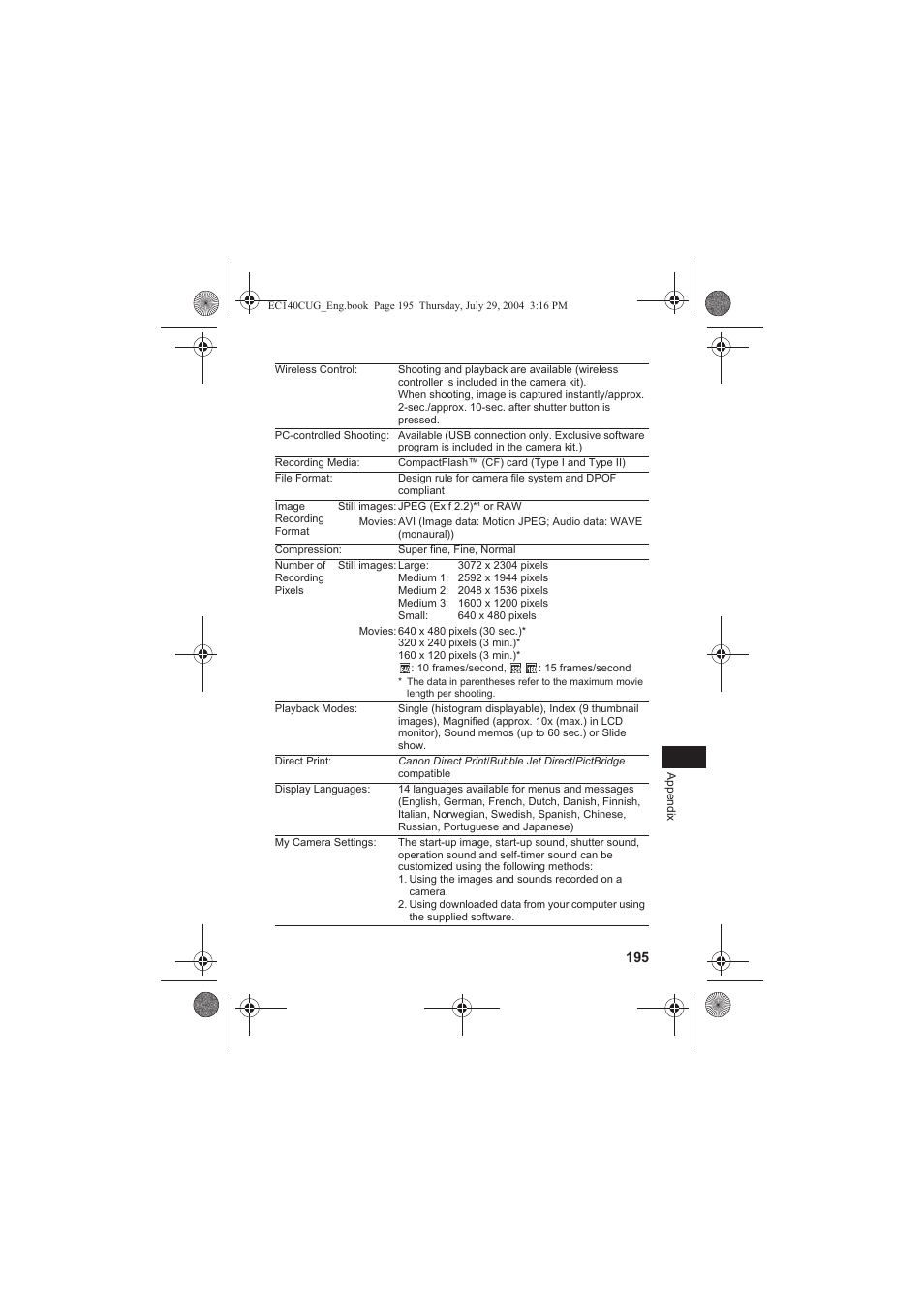 Canon CEL-SE65A210 User Manual | Page 200 / 210