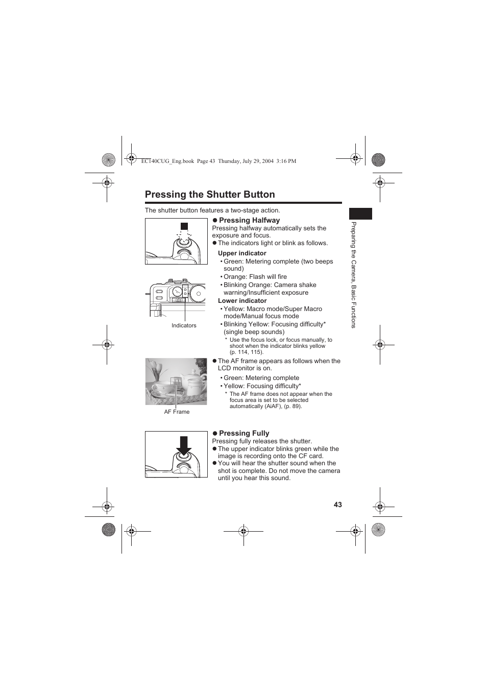 Pressing the shutter button | Canon CEL-SE65A210 User Manual | Page 46 / 210