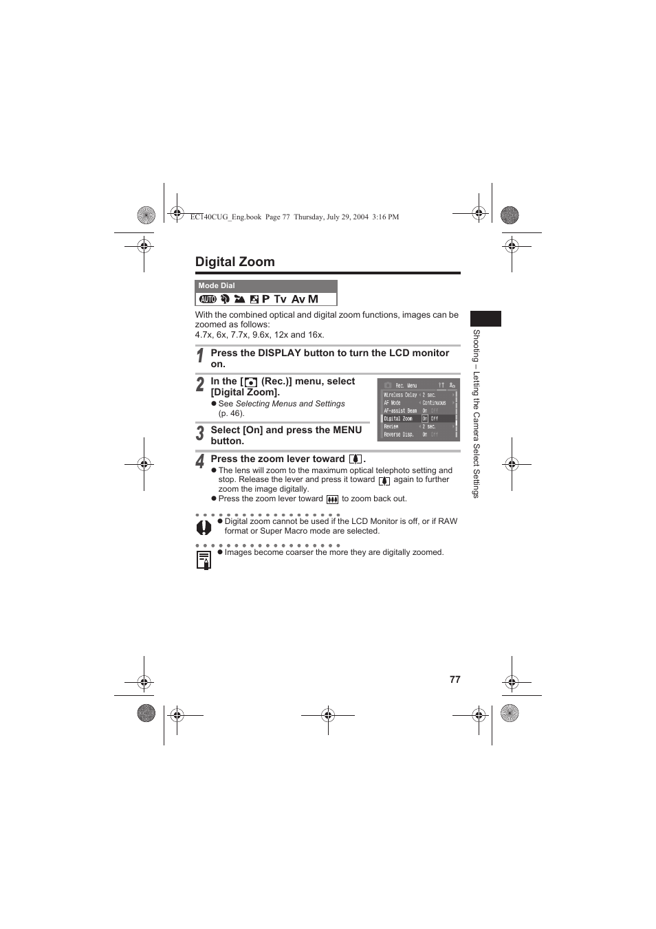 Digital zoom | Canon CEL-SE65A210 User Manual | Page 80 / 210