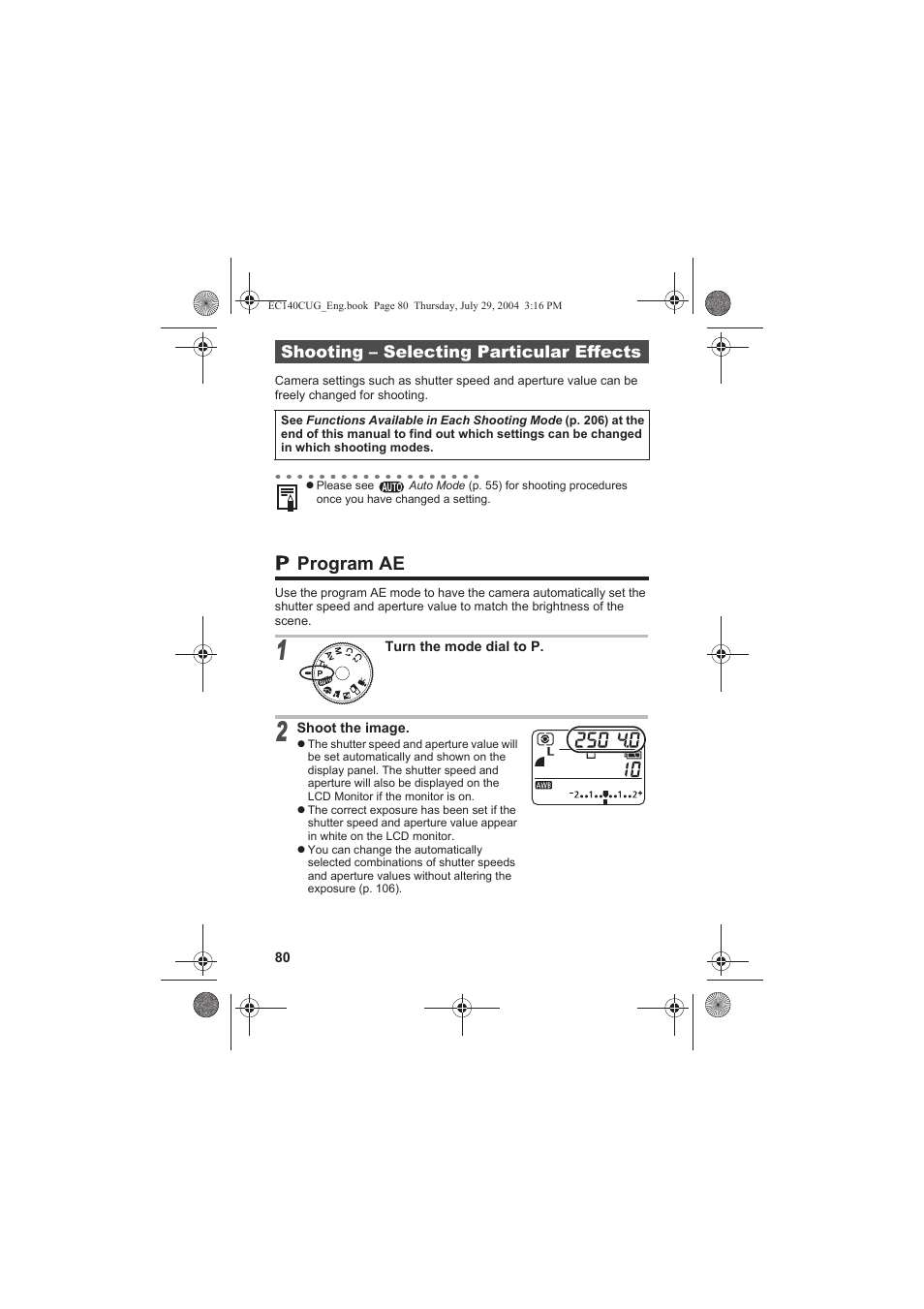 Program ae | Canon CEL-SE65A210 User Manual | Page 83 / 210