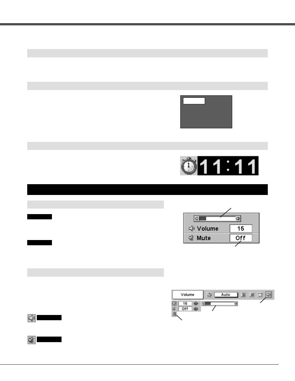 Sound adjustment, Basic operation, No show function picture freeze function | P-timer function, Direct operation menu operation | Canon LV-7545 User Manual | Page 21 / 44