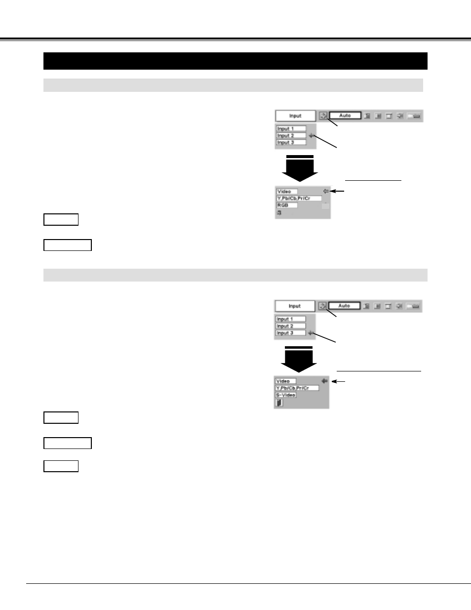 Video input, 30 video input, Selecting input source | Canon LV-7545 User Manual | Page 30 / 44