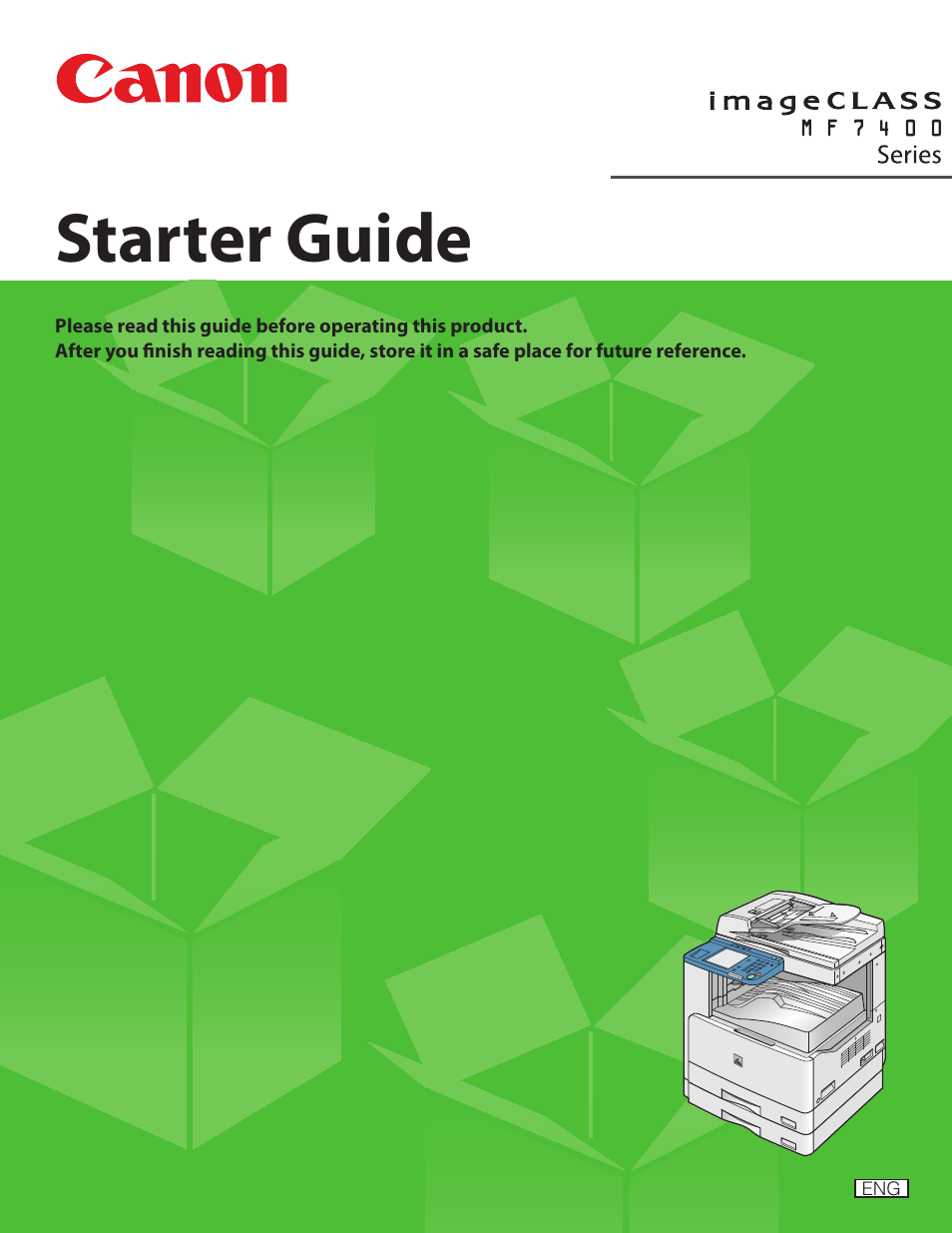 Canon IMAGECLASS MF7400 User Manual | 40 pages