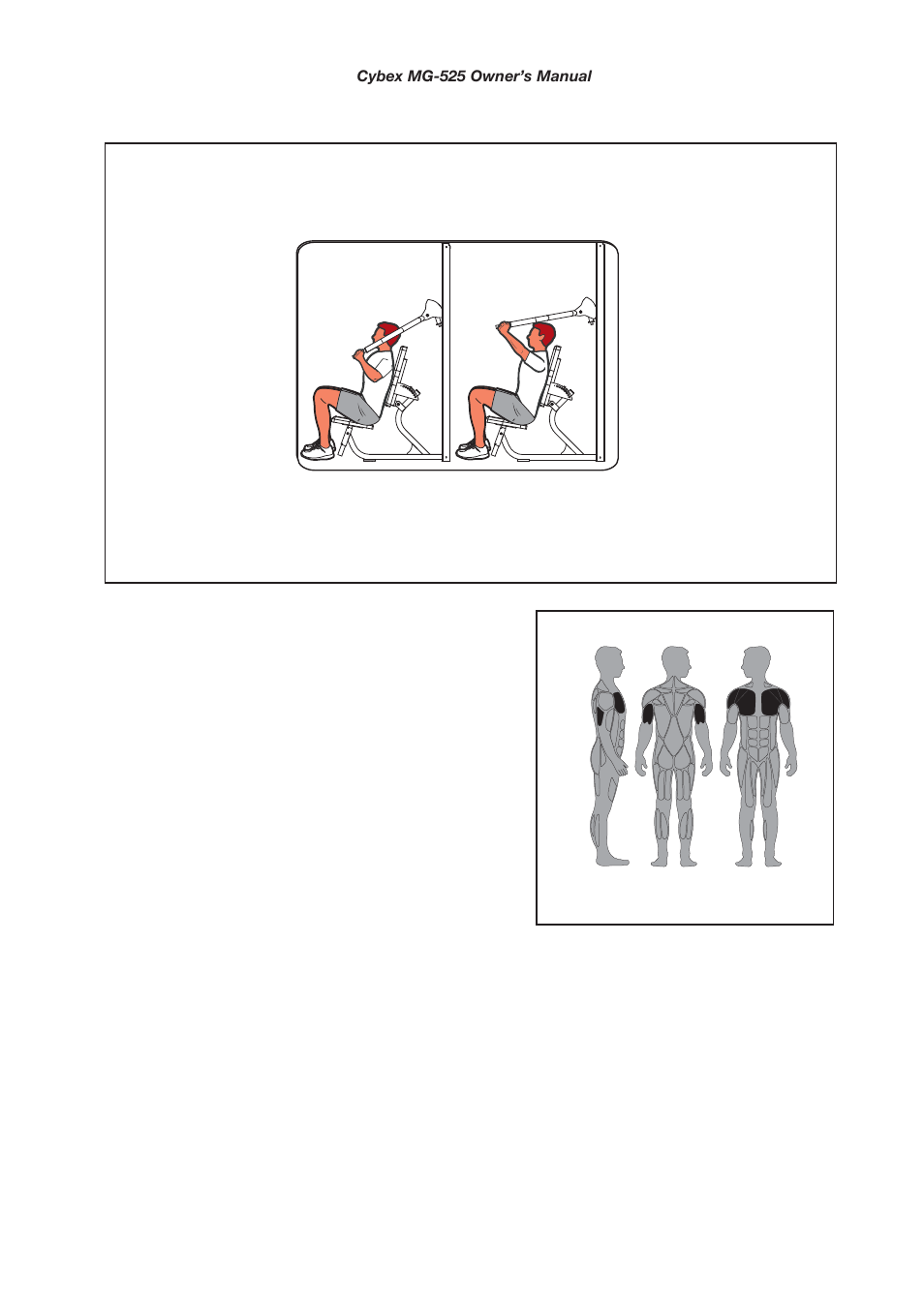 Muscles used, Incline press | Cybex MG 525 User Manual | Page 17 / 78