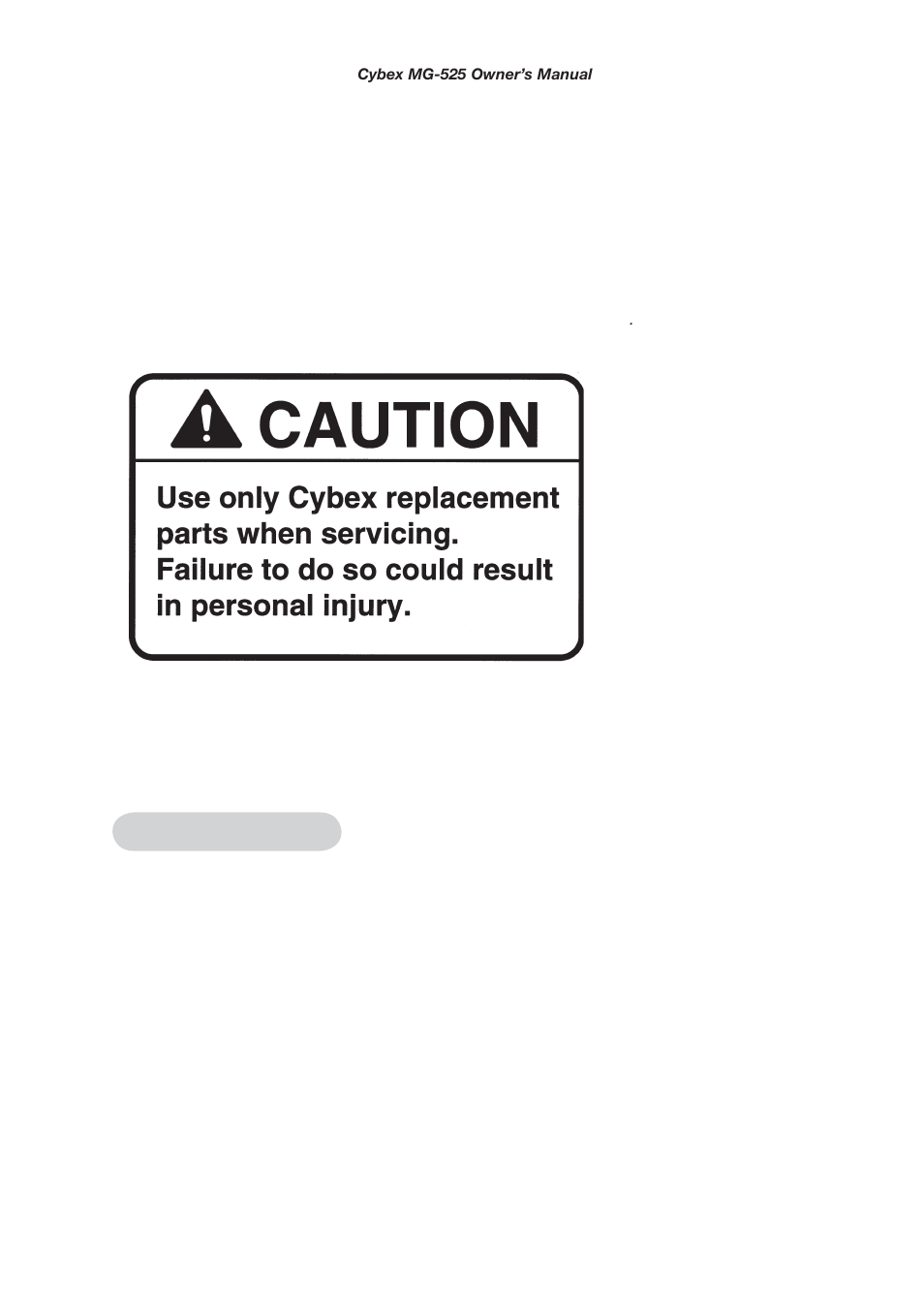 Chapter 5 - maintenance | Cybex MG 525 User Manual | Page 51 / 78