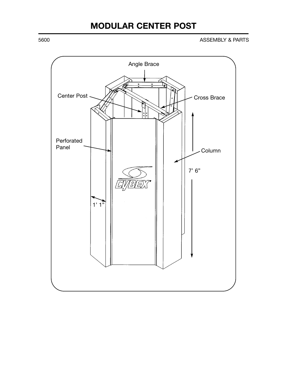 Modular center post | Cybex 55620H Modular User Manual | Page 111 / 190