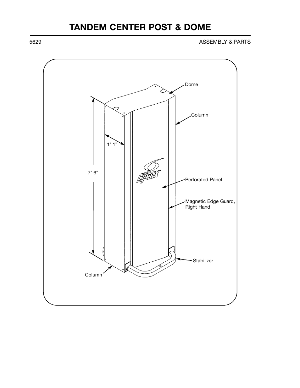 Tandem center post & dome | Cybex 55620H Modular User Manual | Page 115 / 190