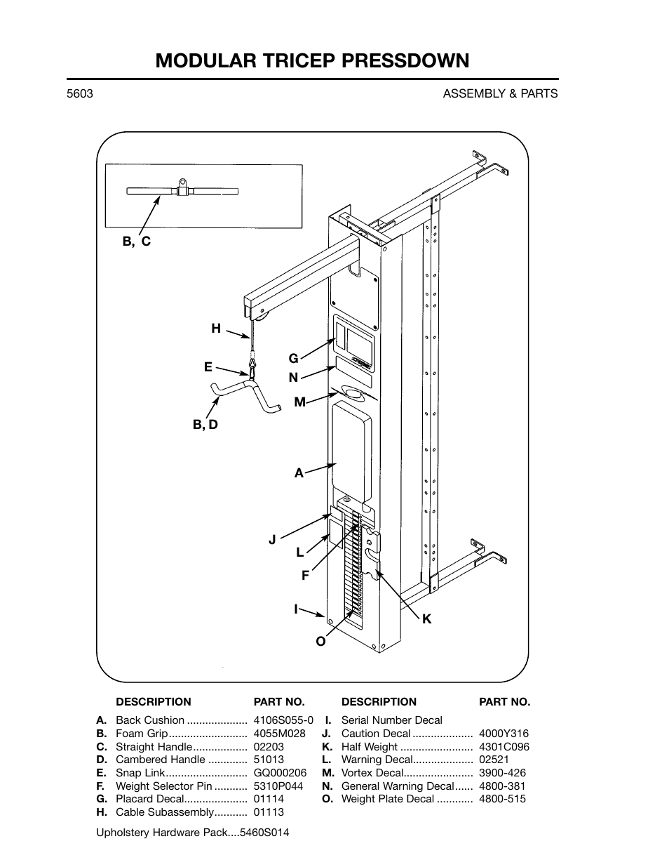 Modular tricep pressdown | Cybex 55620H Modular User Manual | Page 123 / 190