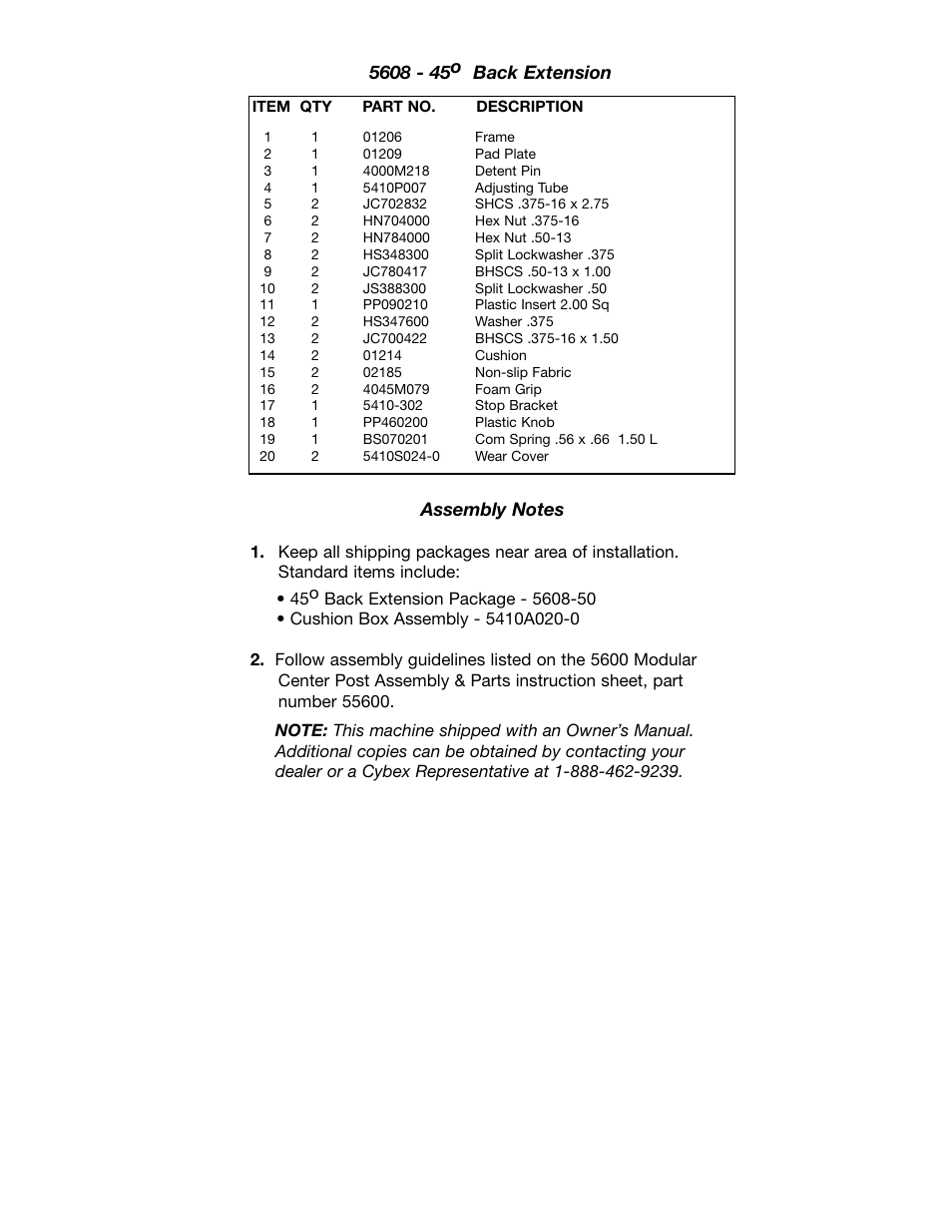 Cybex 55620H Modular User Manual | Page 128 / 190