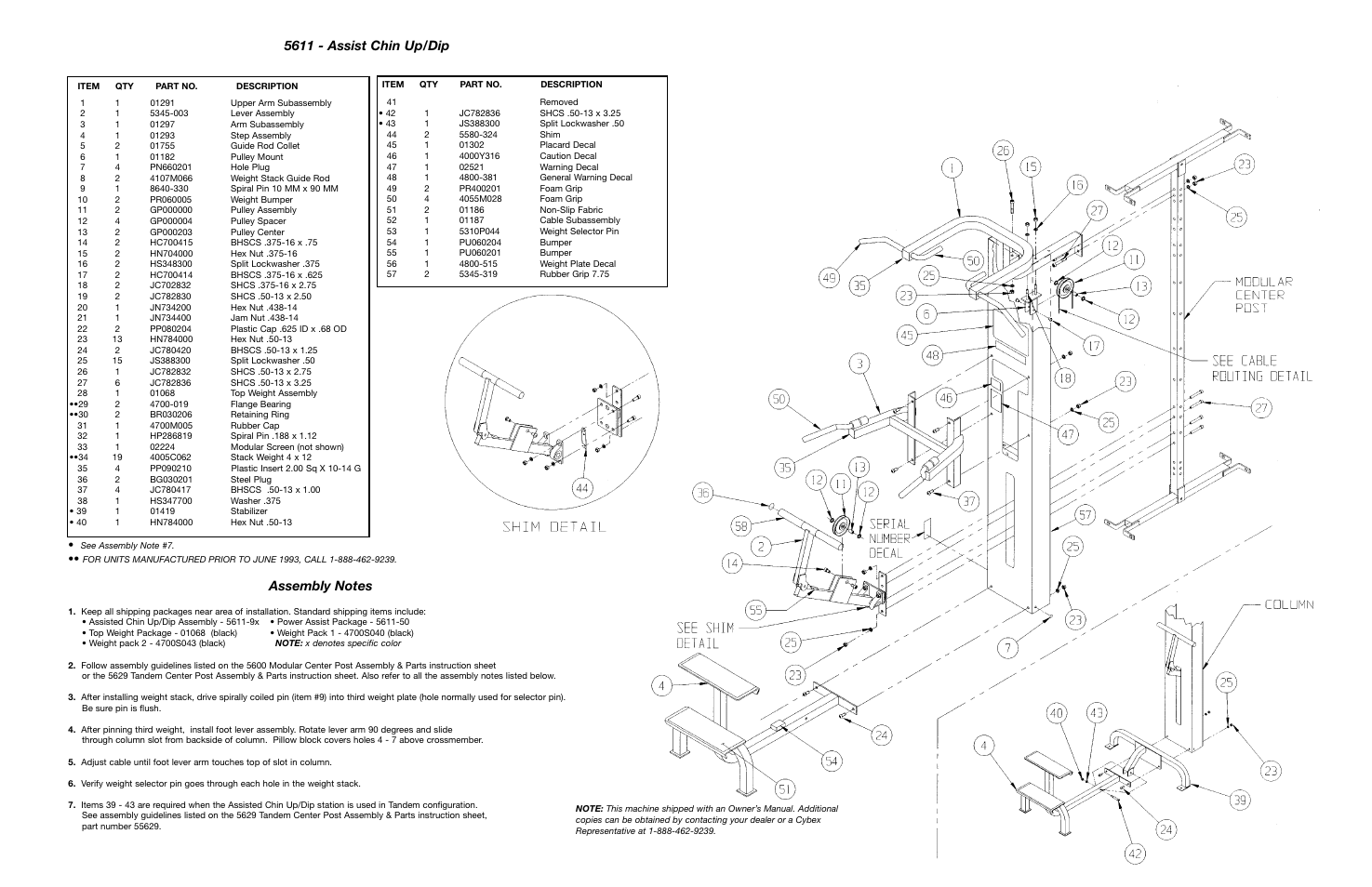 5611 - assist chin up/dip | Cybex 55620H Modular User Manual | Page 155 / 190