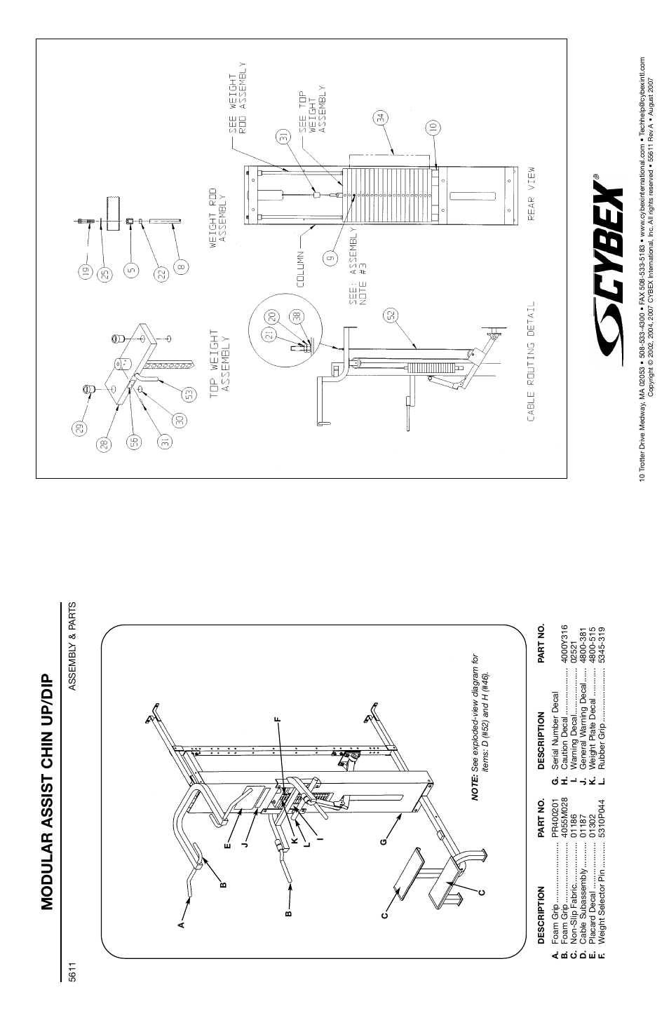 Modular assist chin up/dip | Cybex 55620H Modular User Manual | Page 156 / 190