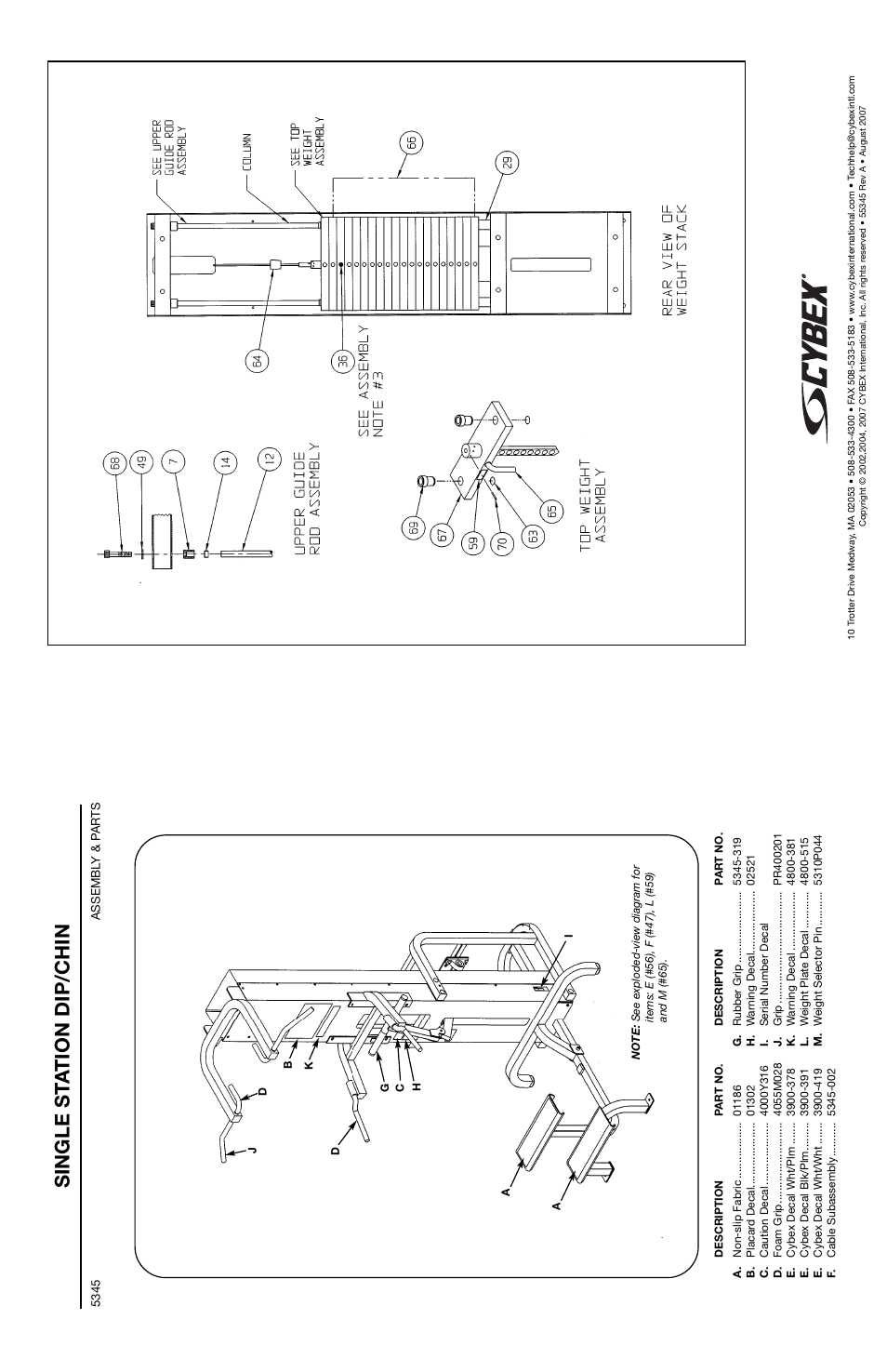 Single st a tion dip/chin | Cybex 55620H Modular User Manual | Page 158 / 190