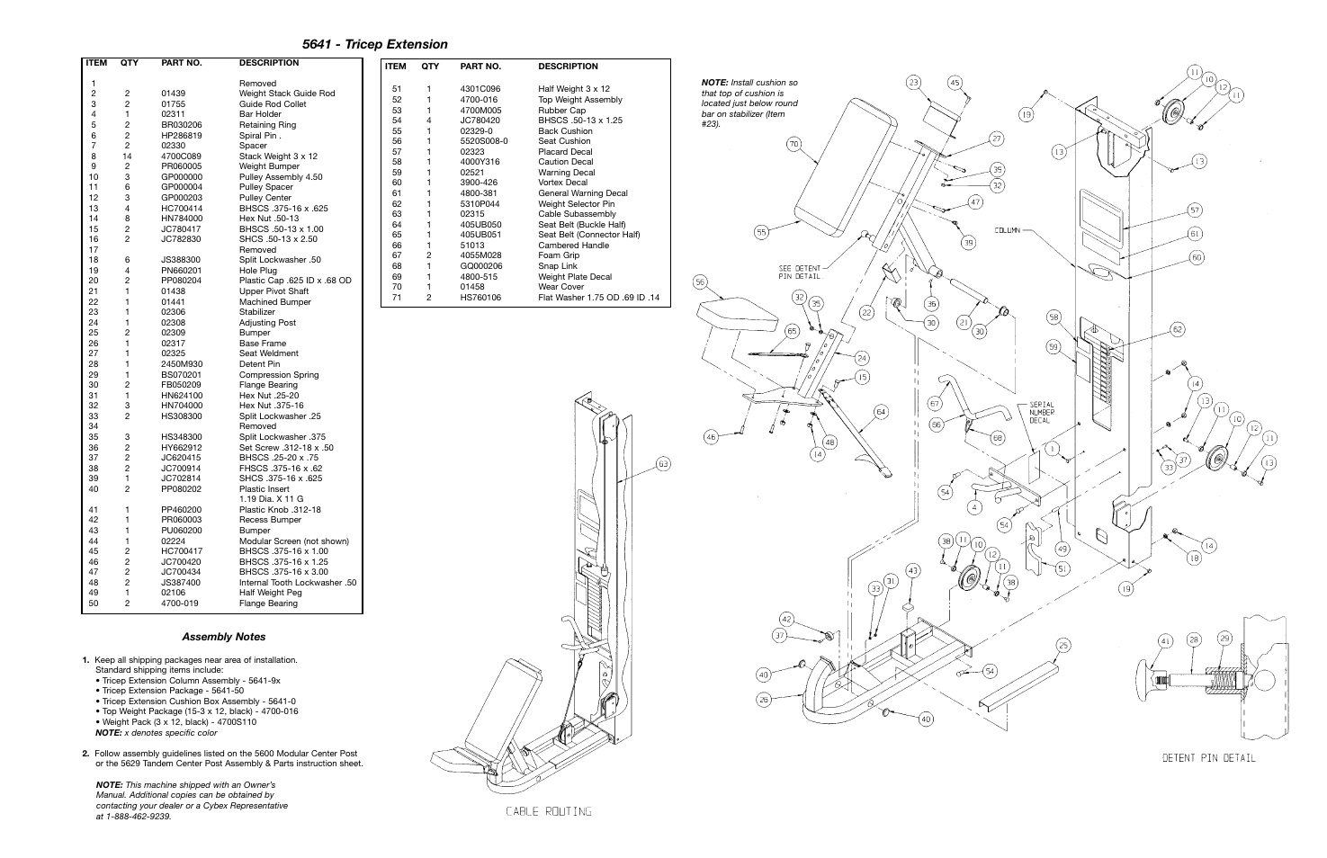 5641 - tricep extension | Cybex 55620H Modular User Manual | Page 167 / 190