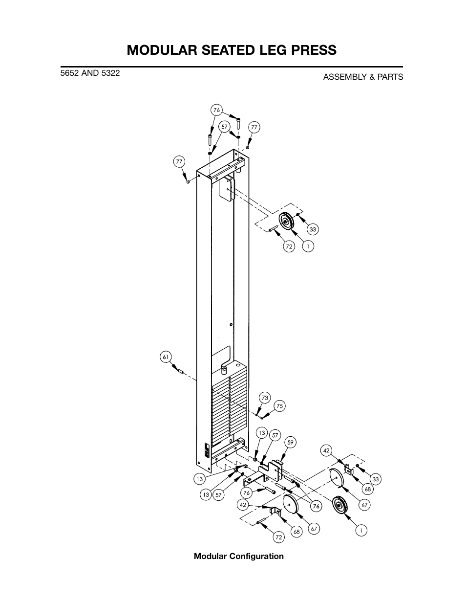 Modular seated leg press | Cybex 55620H Modular User Manual | Page 181 / 190