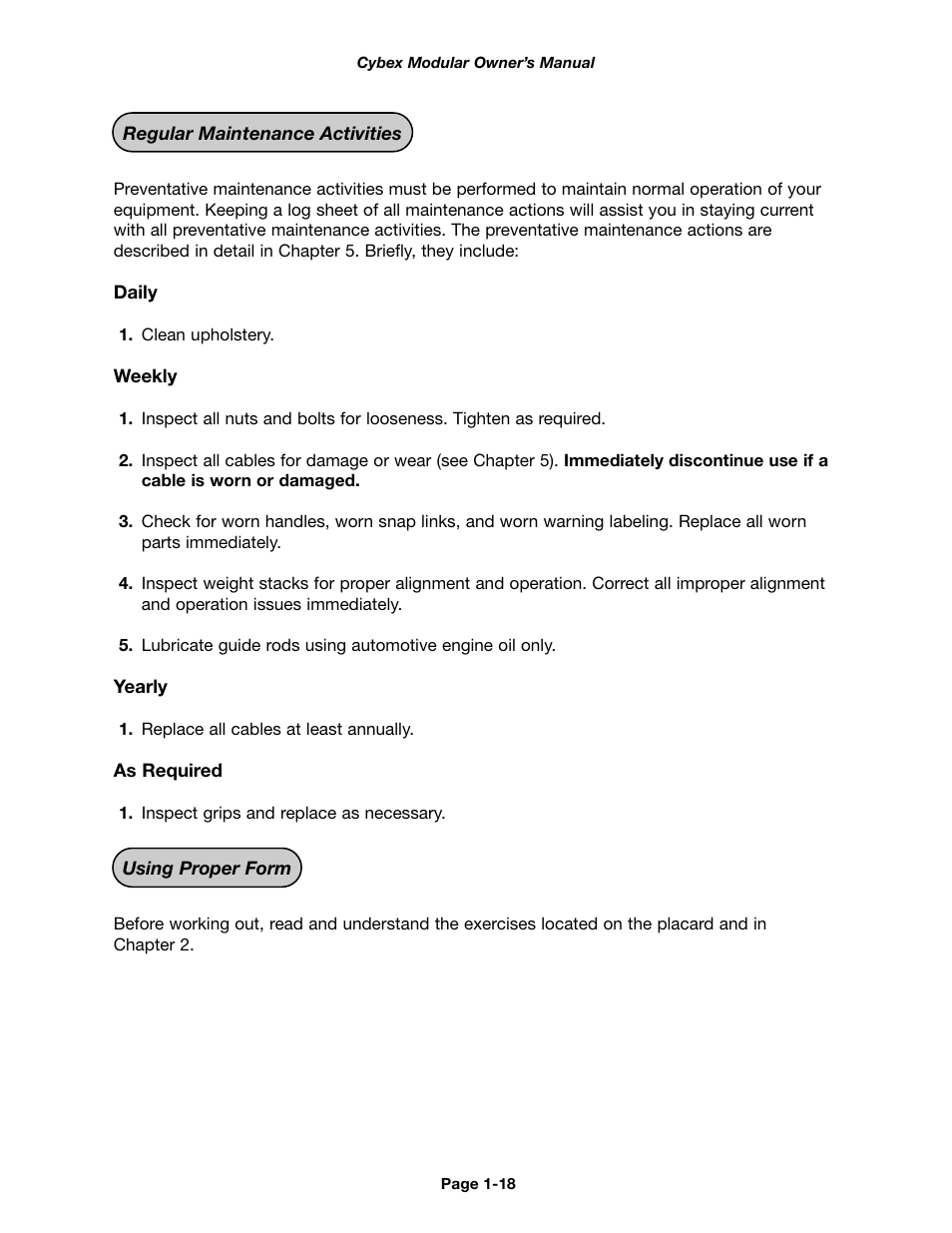 Cybex 55620H Modular User Manual | Page 24 / 190