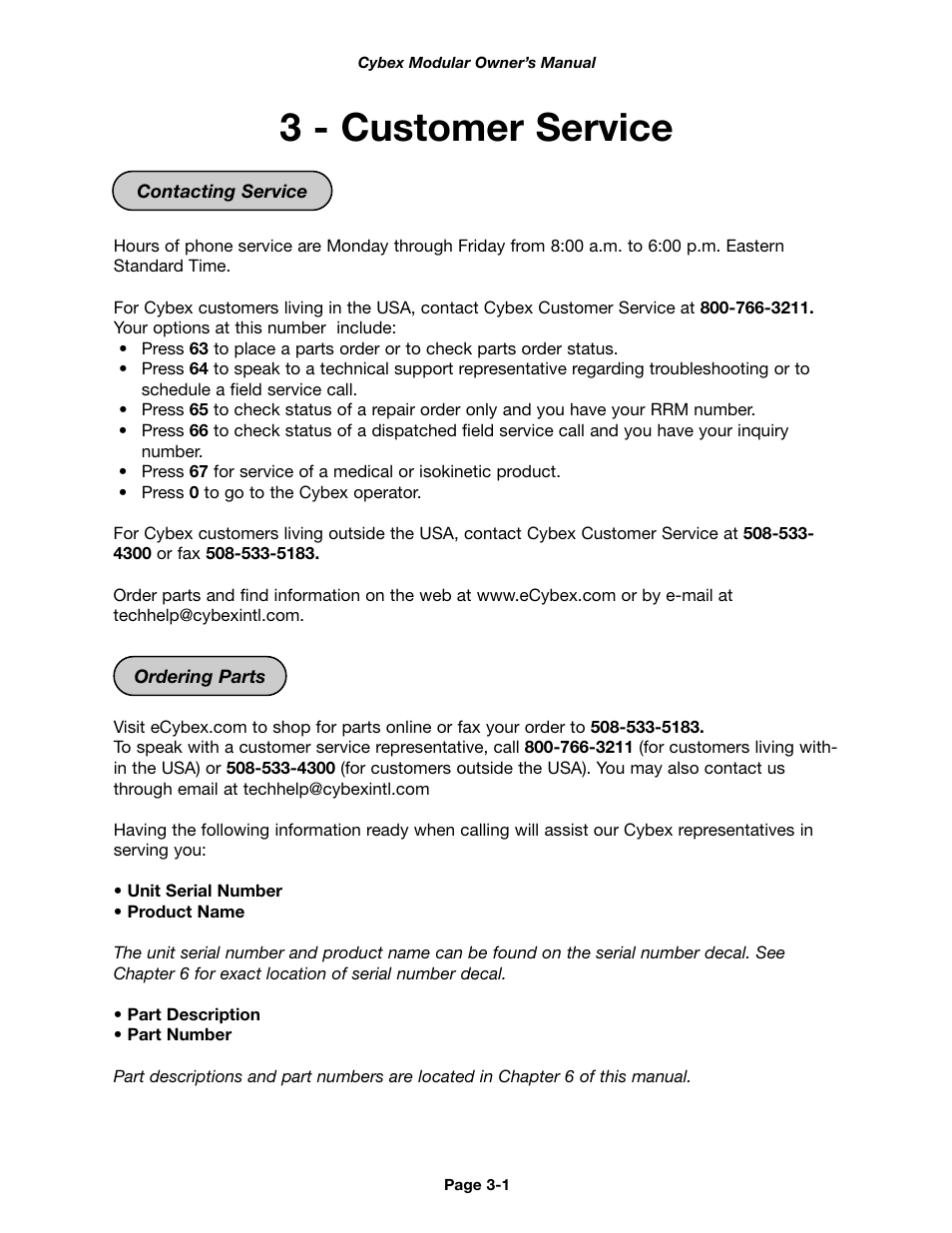 3 - customer service | Cybex 55620H Modular User Manual | Page 51 / 190