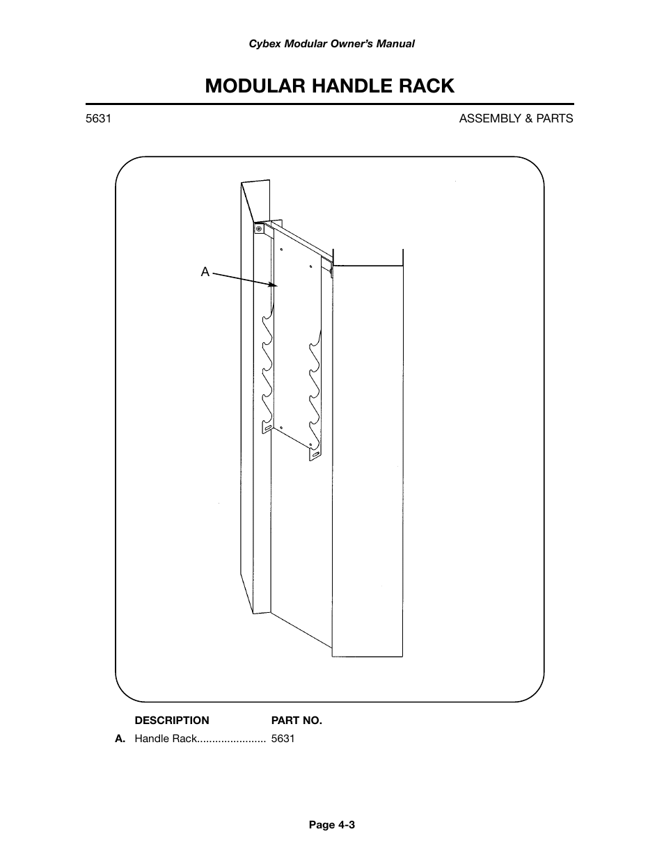 Modular handle rack | Cybex 55620H Modular User Manual | Page 57 / 190