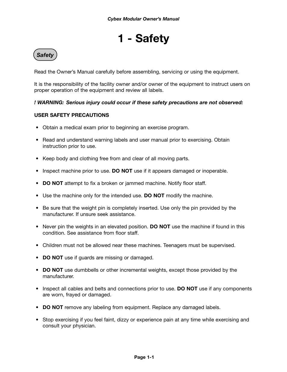 1 - safety | Cybex 55620H Modular User Manual | Page 7 / 190