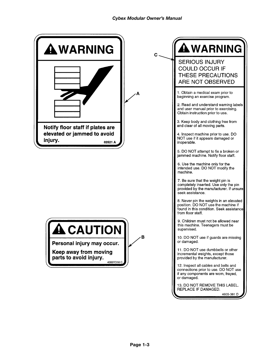 Cybex 55620H Modular User Manual | Page 9 / 190