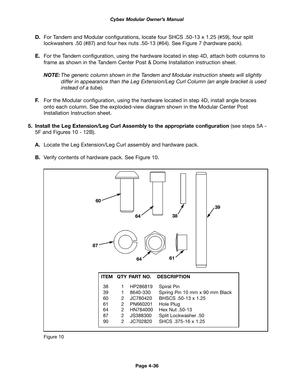 Cybex 55620H Modular User Manual | Page 90 / 190