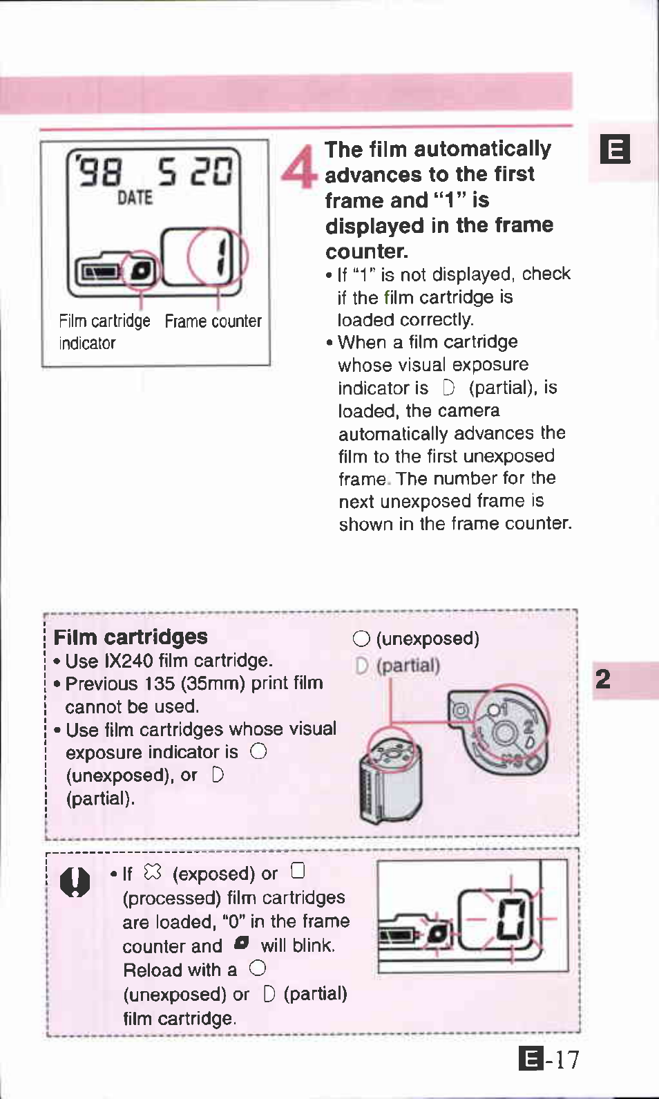 Film cartridges | Canon IXUS Z70 User Manual | Page 17 / 57